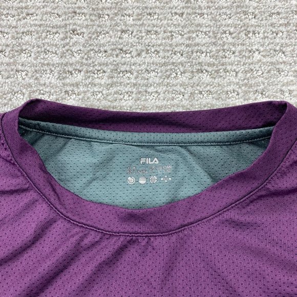 FILA F4 Athletic Shirt Men Large L Purple Gray Polyester Running Gym Workout - Picture 4 of 11